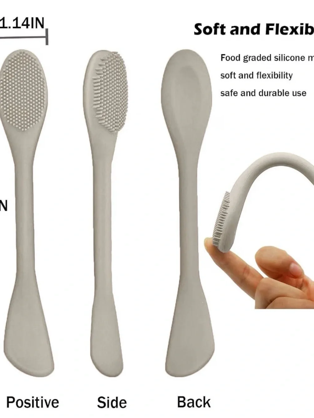 Dual Silicone Face Mask Applicator & Exfoliating Brush — Black & Starlight